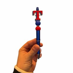 Texas Rangers MLB Custom Beaded Pen - Comes With Extra Pen Refill